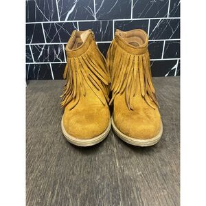 J. Adams Marrow Western Fringe Ankle Boots – Chestnut Suede Like  Women's Size 7